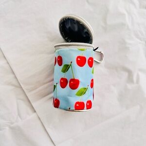 KOOLZIE Fydelity Blue Red Pink Cherry Koozie Zipper Bag w Cherry & Handle NEW